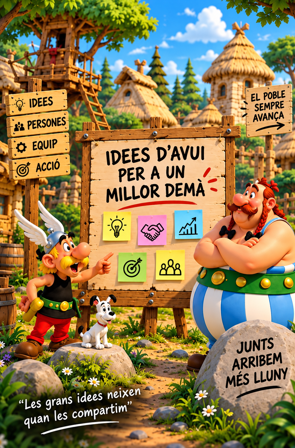 Cartell ampliat de la retro Aldea col·laborativa