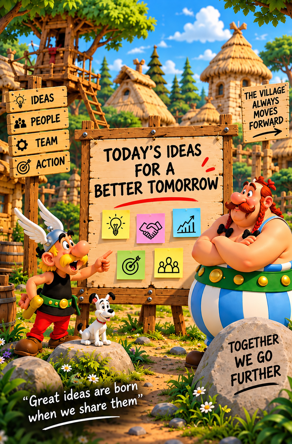 Expanded poster of the Collaborative village retro