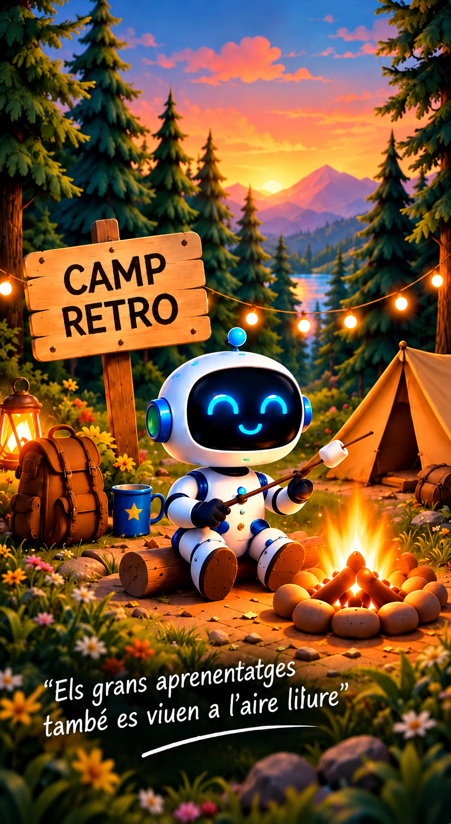Cartell ampliat de la retro Campament (Estiu)