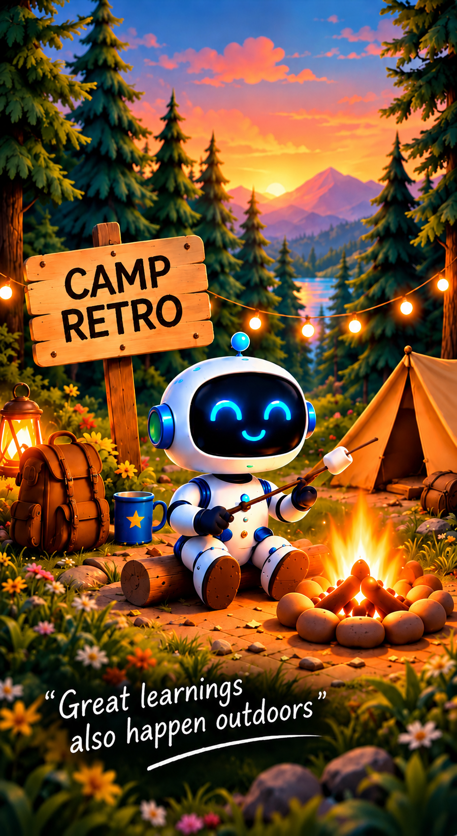 Expanded poster of the Summer camp retro