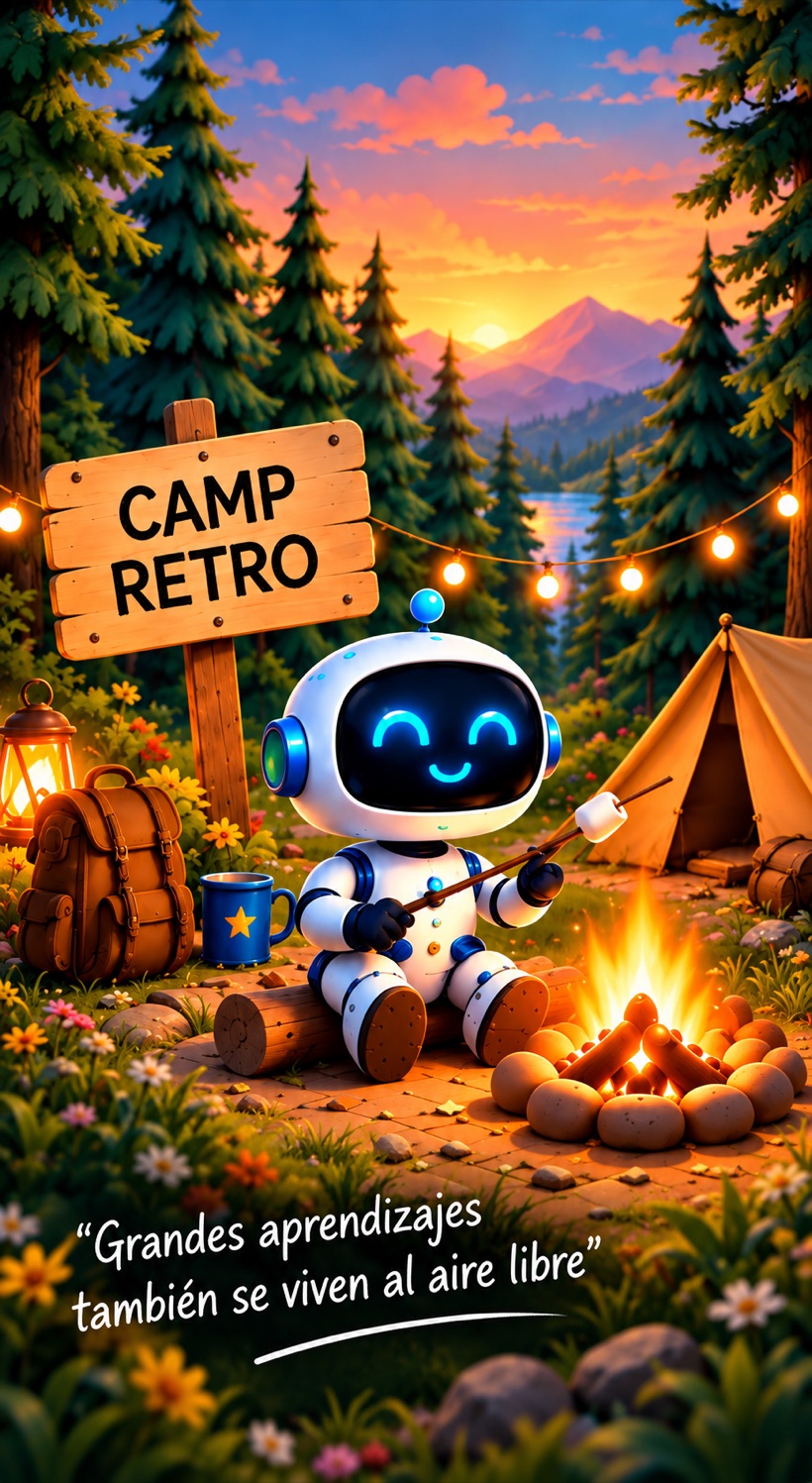 Cartel ampliado de la retro Campamento (Verano)