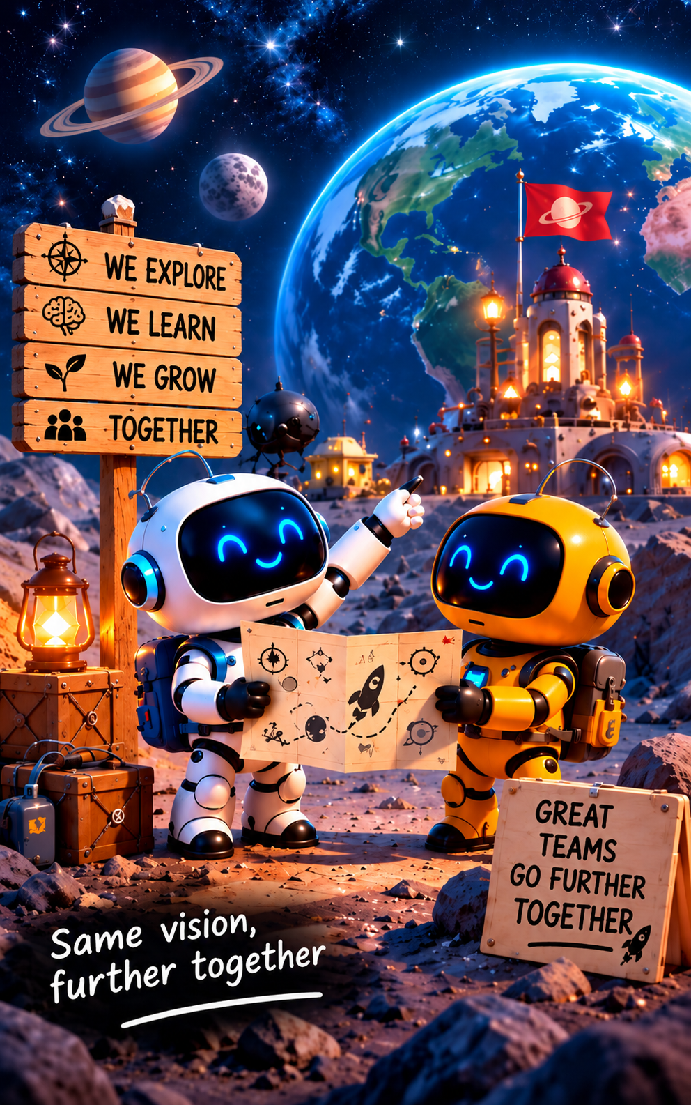 Expanded poster of the Team space retro